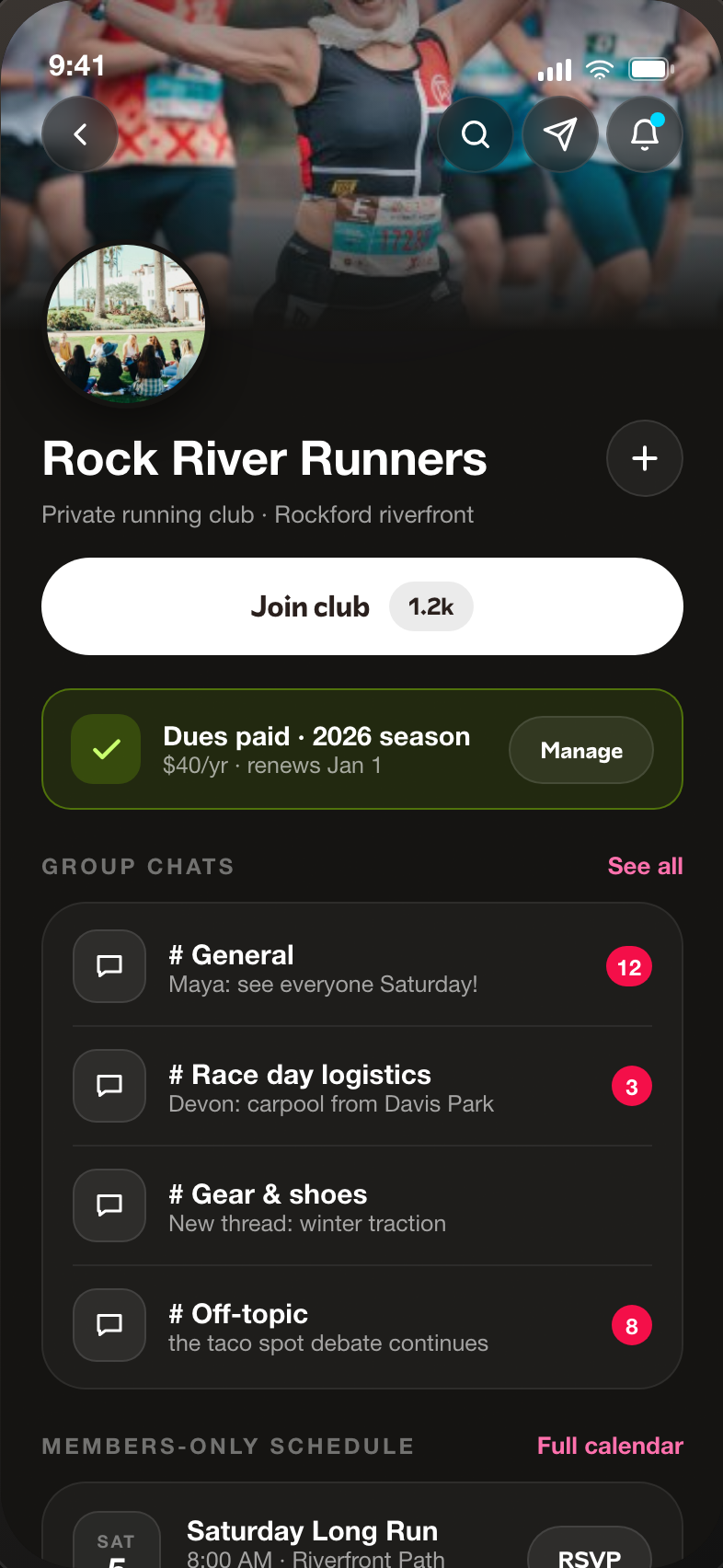 in815 app — Clubs